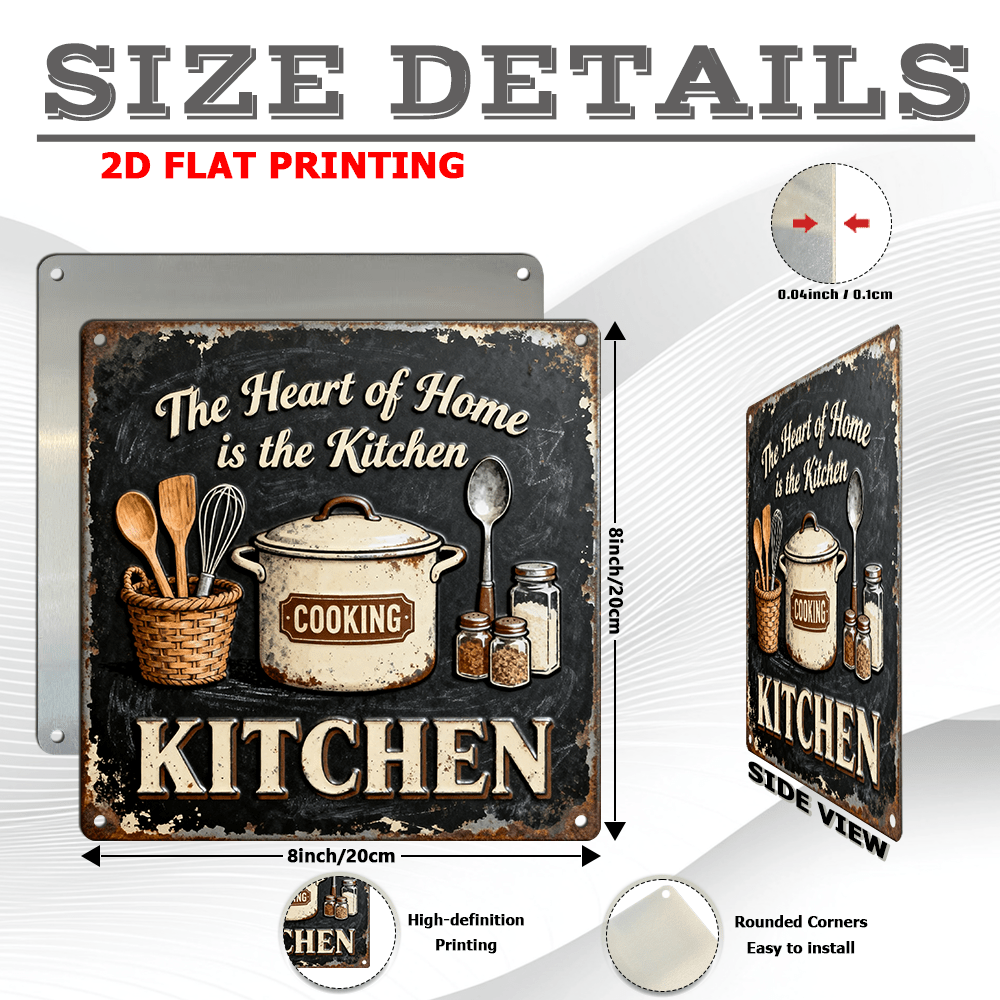 Metalowy szyld dekoracyjny na  – Home Cooking Kitchen recenzja i cena
